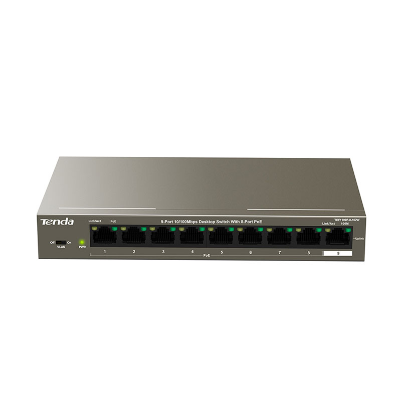 سوییچ 9 پورت POE تندا مدل TENDA TEF1109P-8-102W