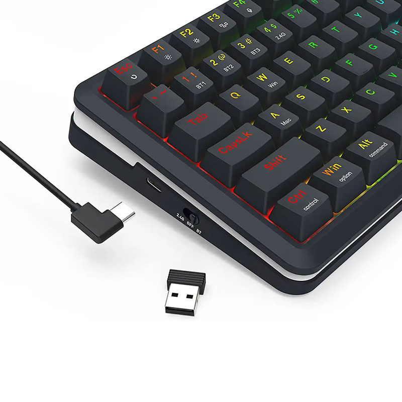 کیبورد بی سیم/باسیم گیمینگ ردراگون مدل Redragon FLEKACT PRO K708 RGB - Image 4