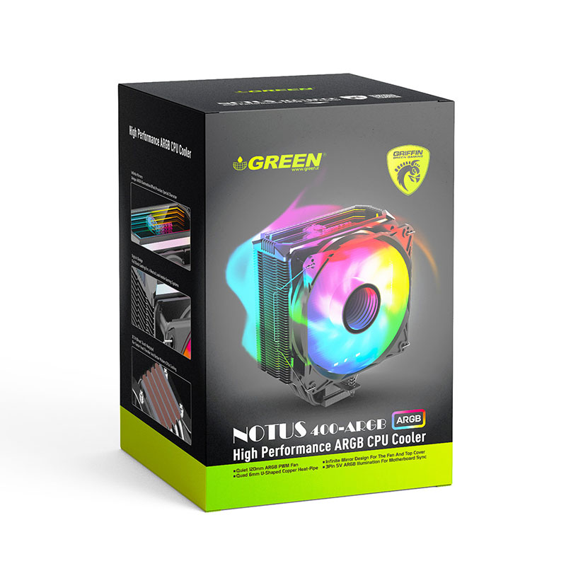 خنک کننده پردازنده گرین مدل GREEN NOTUS 400-ARGB - Image 6