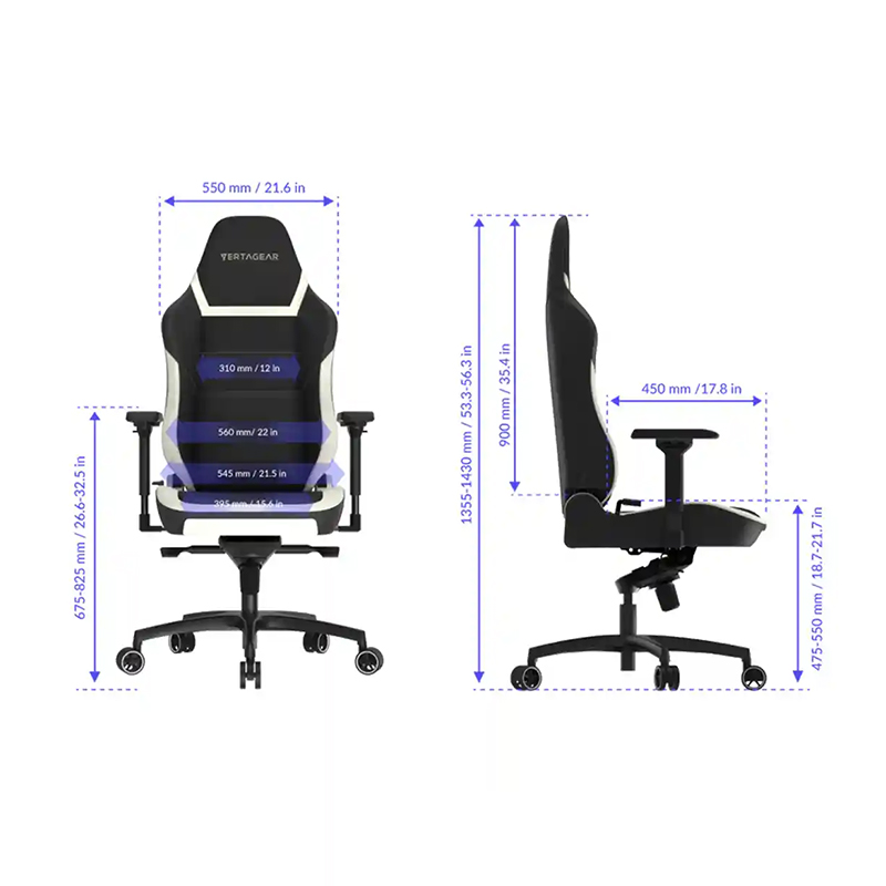 صندلی گیمینگ ورتاگیر مدل Vertagea PL6800 Midnight BLACK Blue - Image 3
