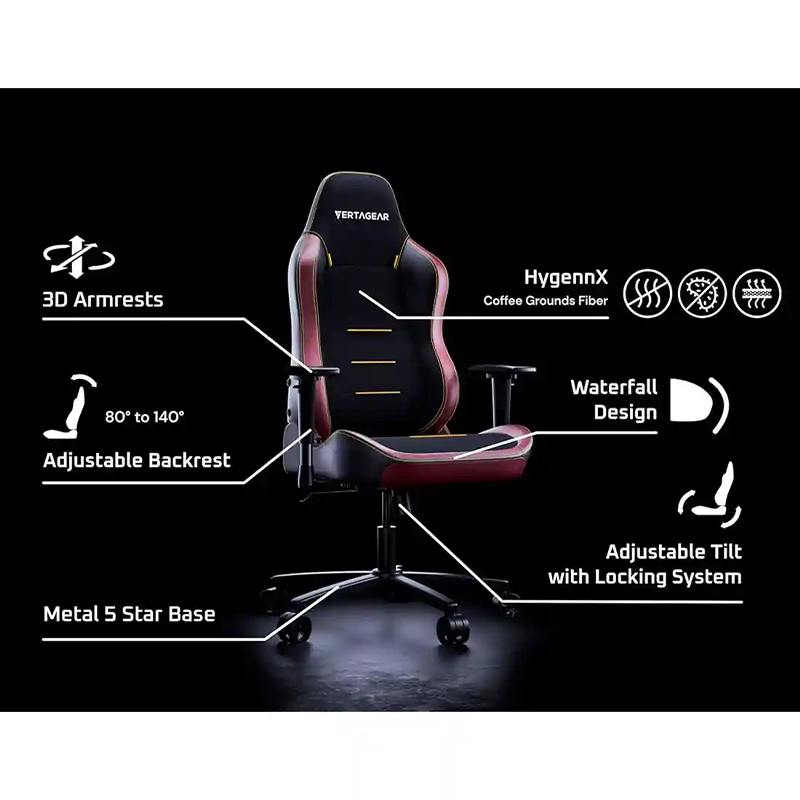 صندلی گیمینگ ورتاگیر مدل Vertagea SL3800 Burgundy Black Red - Image 5
