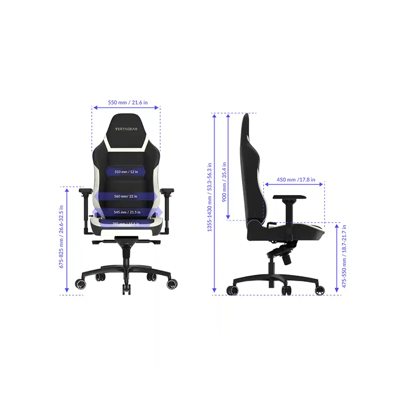 صندلی گیمینگ ورتاگیر مدل Vertagea PL6800 Black White - Image 4