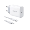 شارژر دیواری یوگرین مدل UGreen CD137-50698 20W همراه با کابل USB-C to Lightning