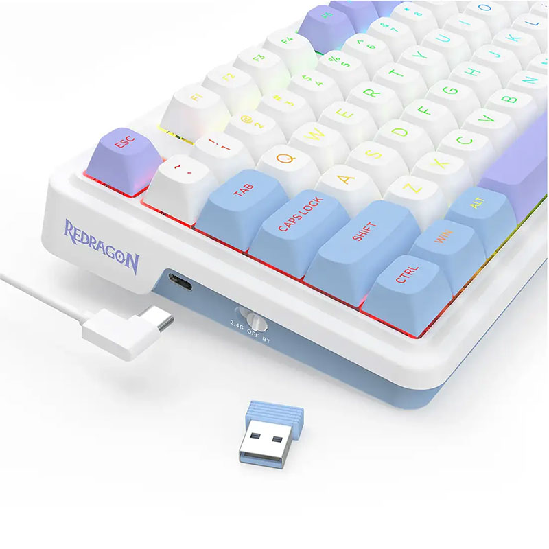 کیبورد باسیم/بی سیم گیمینگ ردراگون مدل Redragon UCAL MAX K673 WBP RGB - Image 3